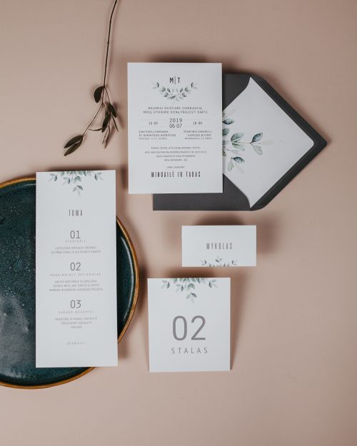 vestuvinis kvietimas modernus minimalistinis