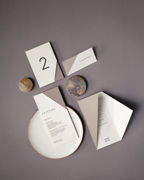 vestuvinis kvietimas modernus minimalistinis