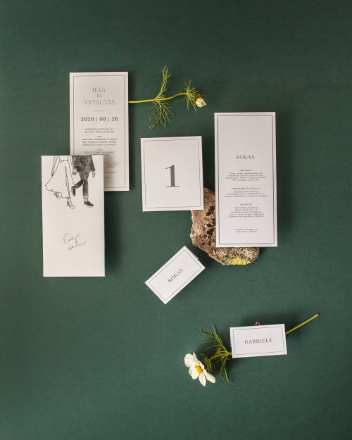 vestuvinis kvietimas modernus minimalistinis