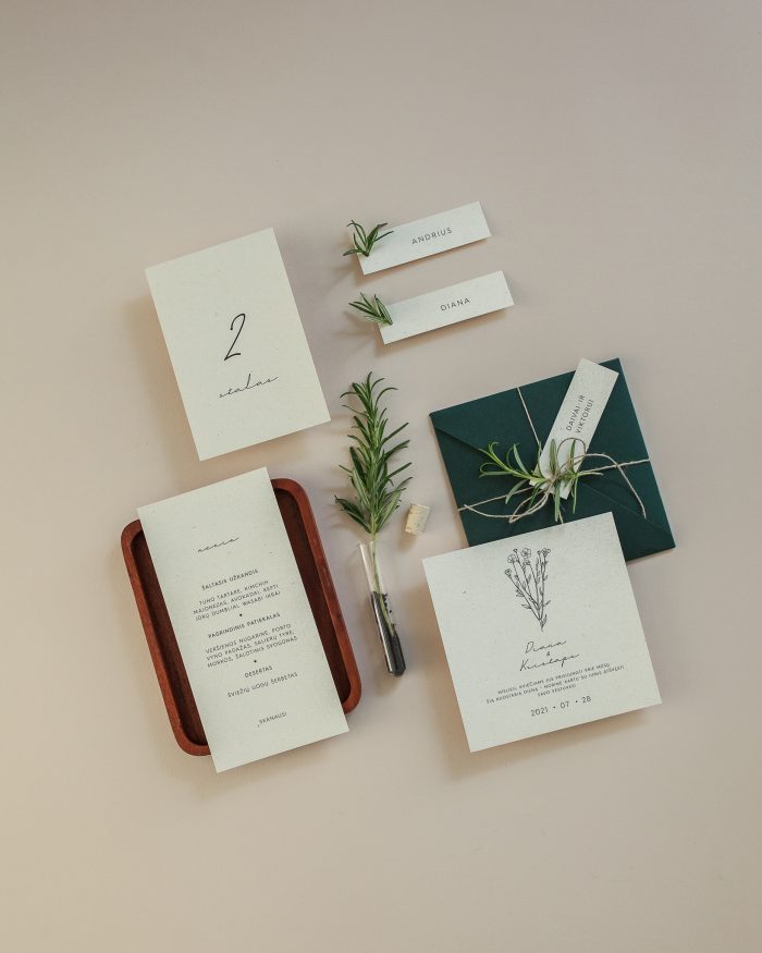 vestuvinis kvietimas modernus minimalistinis