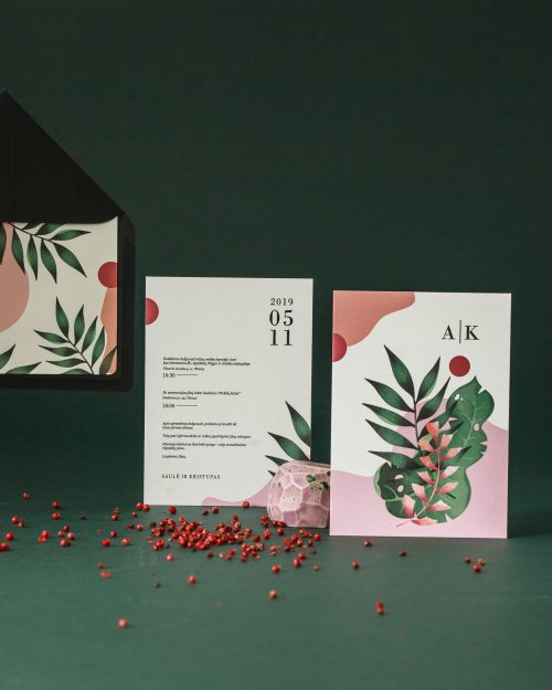 vestuvinis kvietimas modernus botaninis