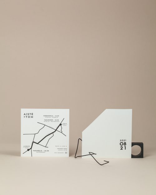 vestuvinis kvietimas minimalistinis modernus išskirtinės formos