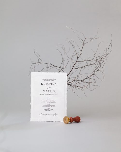 vestuvinis kvietimas minimalistinis elegantiškas