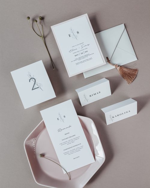 vestuvinis kvietimas modernus minimalistinis