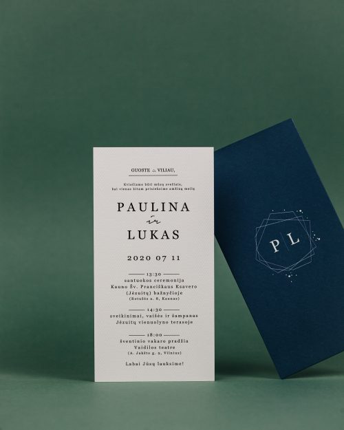 vestuvinis kvietimas minimalistinis modernus išskirtinės formos
