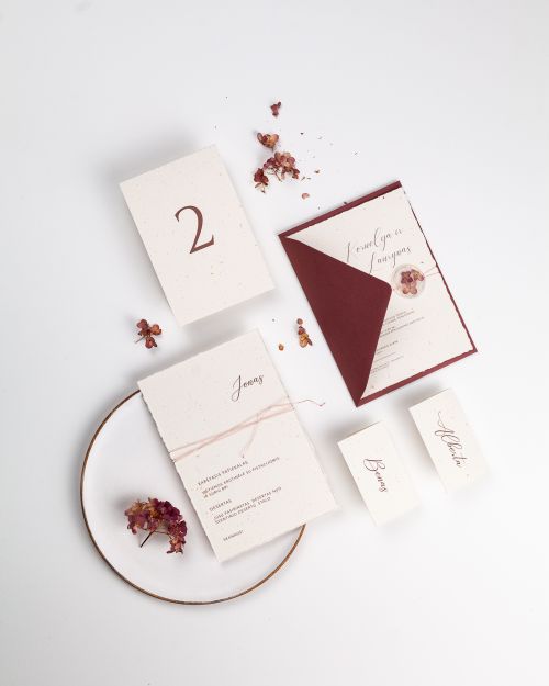 vestuvinis kvietimas elegantiškas botaninis