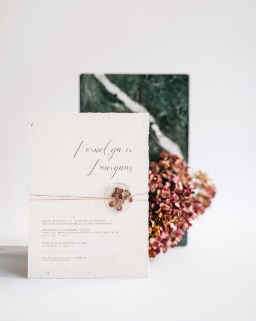 vestuvinis kvietimas elegantiškas botaninis