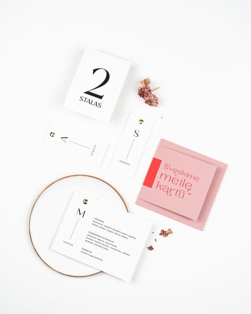 vestuvinis kvietimas išskirtinės formos modernus