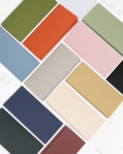 DL foramto spalvoti sulankstomi vokai – dėkliukai kvietimu, dovanu kuponu pakavimui