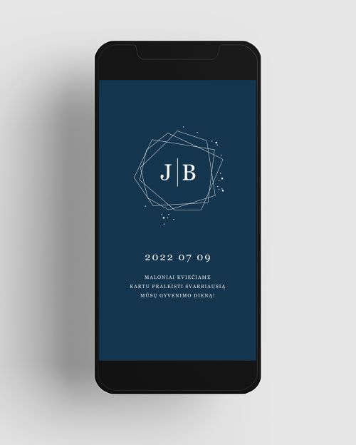 elektroniniai animuoti kvietimai su inicialais