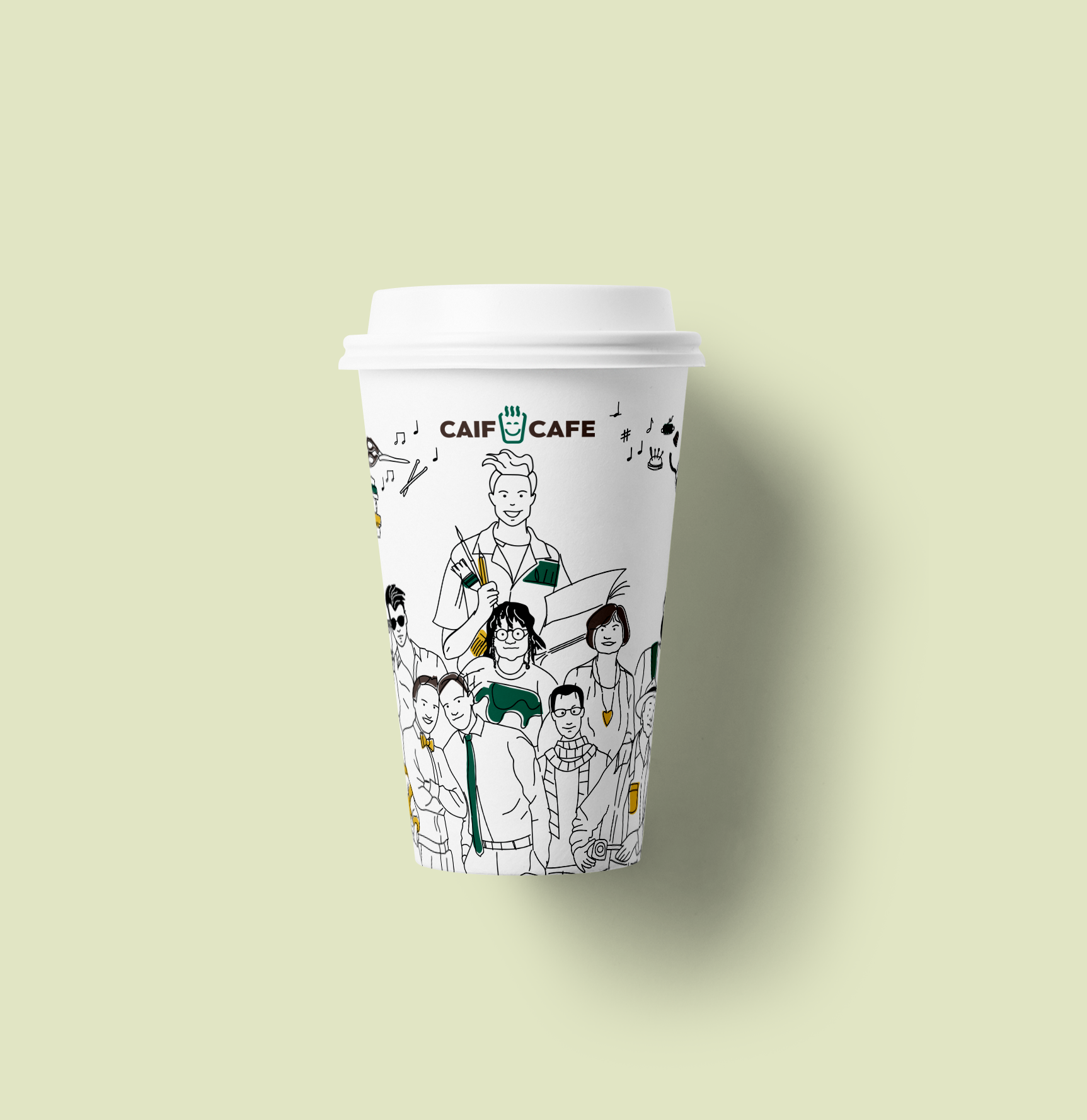 caif cafe kavos puodelio dizainas, kultūra
