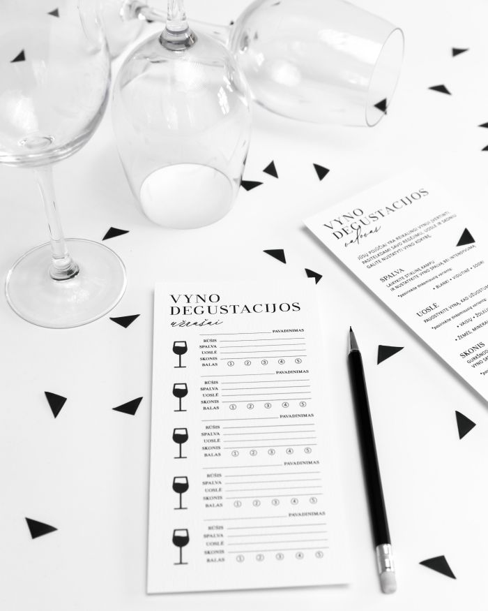 vyno degustacijos kortelės