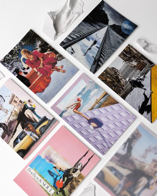 gimtadienio atvirukai - koliažas, atvirukų rinkinys