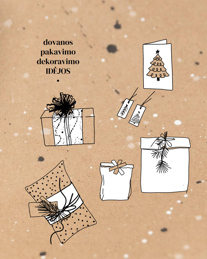 dovanu pakavimo popierius ir idėjos