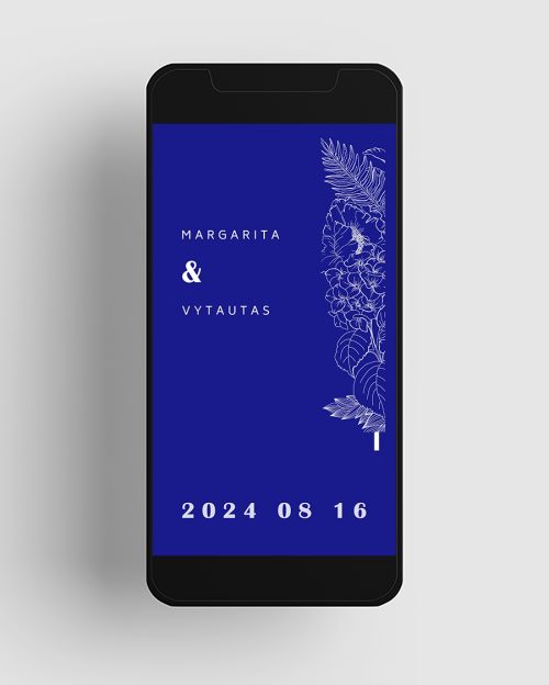 elektroniniai animuoti kvietimai su gėlėm, iliustracija