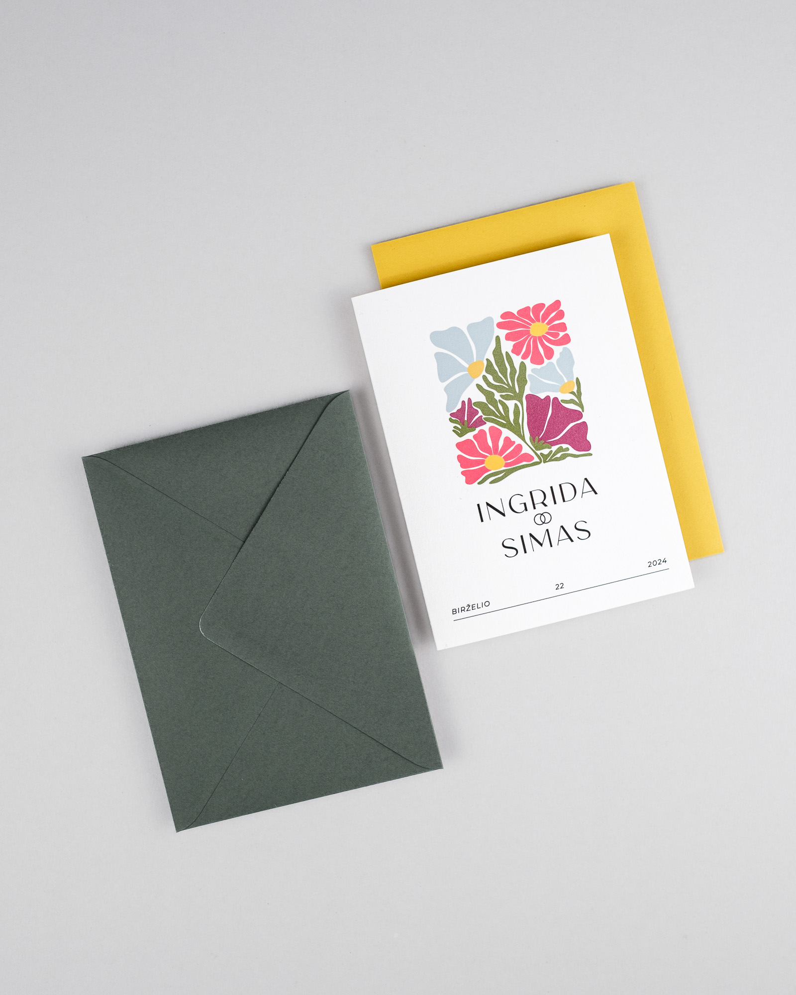 vestuvių kvietimai su gėlėmis