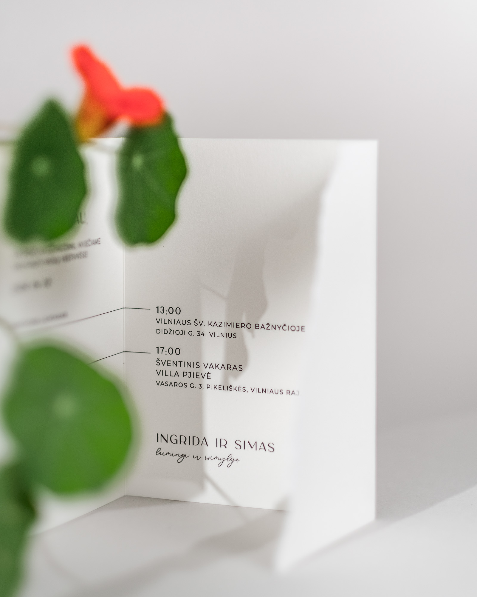 vestuvių kvietimai su gėlėmis