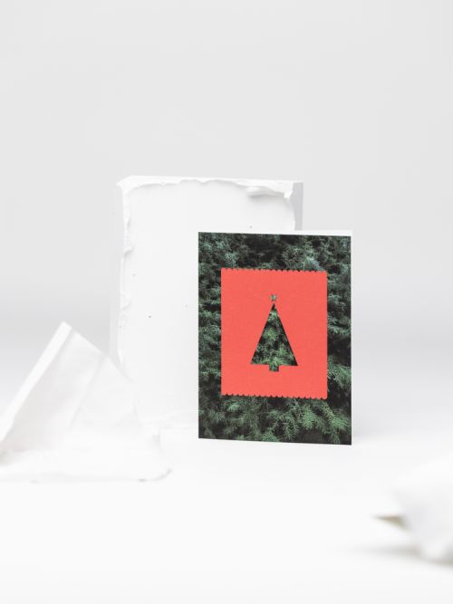 kalėdinis sveikinimo atvirukas - eglė