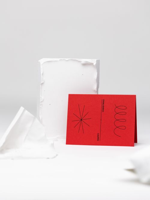 kalėdinis sveikinimo atvirukas - sninga